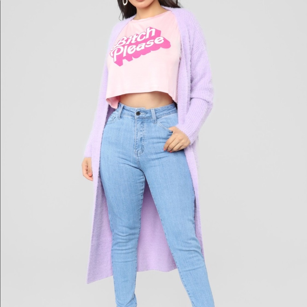 Super soft Fuzzy Long Purple Fashion Nova Cardigan